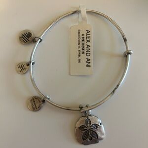 Alex and Ani - Sand Dollar II Charm Bangle Silver, Stackable, NWT